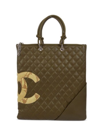 CHANEL Pre-Owned - 2005 Cambon Ligne handbag - women - CALFSKIN - One Size - Green