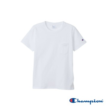 Champion 官方直營-女款 經典休閒口袋短袖TEE(白)