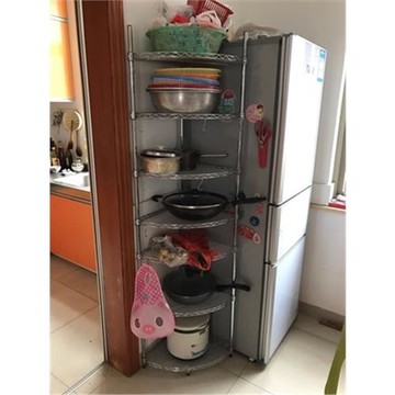 廚房置物架三角架轉角鍋架扇形盆架不銹鋼色拐角架碗盤架