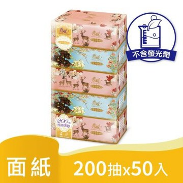 春風 皇室典藏盒裝面紙 200抽x5盒x10串/箱(花鹿祝福)