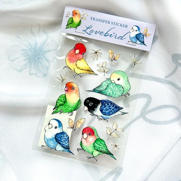 轉印貼紙 / 牡丹鸚鵡圖鑑水晶轉印貼紙