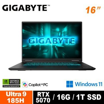 技嘉 GIGABYTE GAMING A16 EWHS3TW894SH 16吋電競筆電 (Ultra 9 185H/RTX5070 8G//16G/1TB/Win11H)