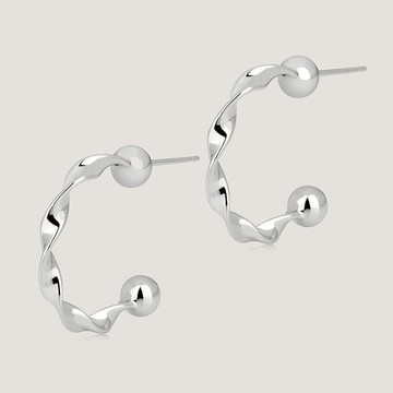 Strathberry - Crescent Twisted Hoop - Sterling Silver - Silver