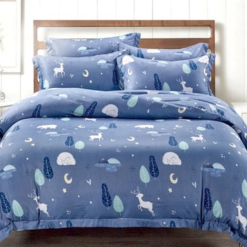 LoveCity 寢城之戀 台灣製吸濕排汗萊賽爾天絲床包枕套組  1組  國境之北  床包＋兩用被＋枕套  單人