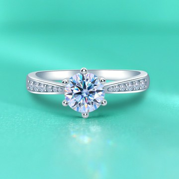 現貨+預購 頂級莫桑鑽石戒指925純銀戒指婚戒女鑽戒子求婚戒情人節禮物-高級微鑲六爪2款74lp68【獨家進口】【米蘭精品】