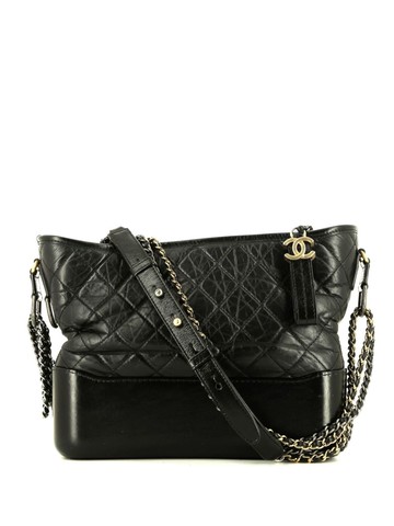 CHANEL Pre-Owned - Gabrielle diamond-quilted shoulder bag - women - Leather - One Size - Black