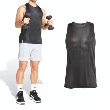 Adidas AirChill Tank 男款 黑色 三葉草 愛迪達 快乾 涼感 運動 背心 JI8198