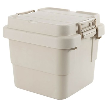 AOTTO 無印款軍規高耐重扣式多功能提把收納箱-30L卡其