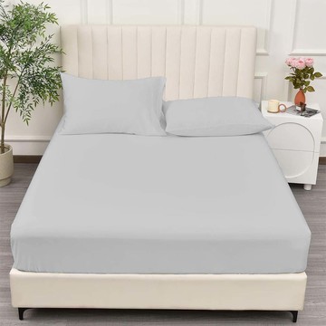 床包組-內含床包+枕套/涼感雪花冰紗/2481銀雪灰