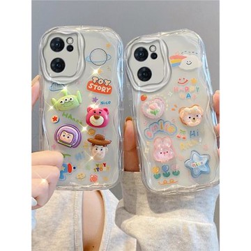 適用于OPPO Reno13F 4G手機殼 Reno13F 5G保護套 奶油貼公仔可愛 全包硅膠軟殼