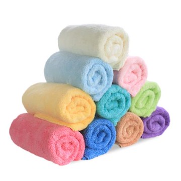 OLON正方形納米纖維毛巾柔軟親膚吸水純棉成人兒童小孩洗臉四方巾