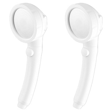 三段式增壓止水蓮蓬頭 ABS材質 不鏽鋼面板  日式瓷白  2個