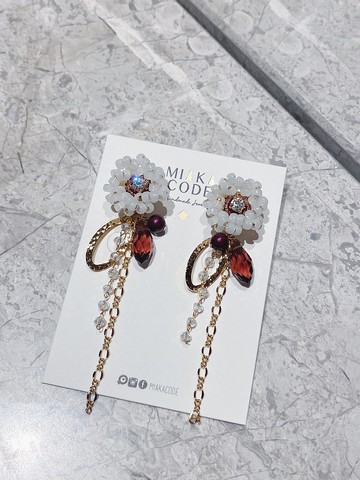 (紫色系)閨蜜禮物 多種戴法 手工串珠 施華洛水晶 超閃耳環/耳夾