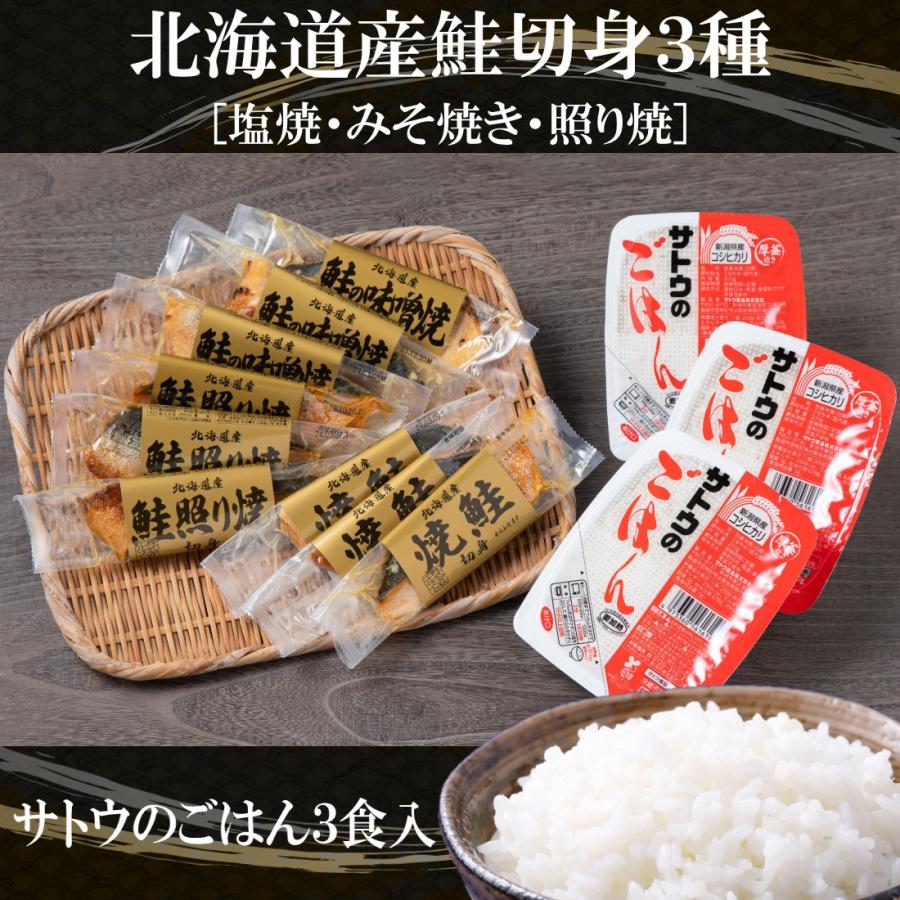 朝食セット サトウのごはん 新潟県産 コシヒカリ 鮭 北海道産 レトルト食品 常温保存 電子レンジ調理 人気