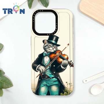 TRON IPHONE 16 PRO 小提琴/鋼琴演奏紳士貓咪 MAGSAFE 磁吸 防摔 太空殼 透白 手機殼