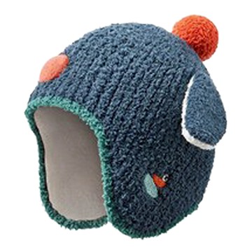 KOCOTREE 糯糯絨動物護耳毛帽  企鵝團團 深藍色  L
