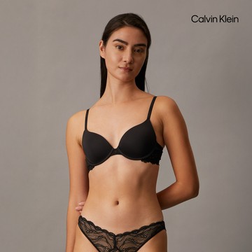 【Calvin Klein】 CK Attraction 薄墊半杯式內衣_黑色
