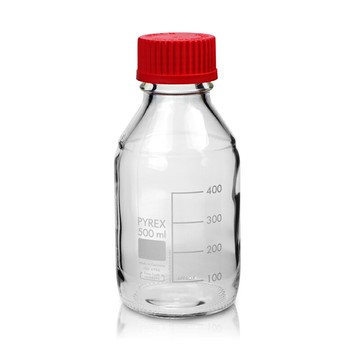 《PYREX》廣口血清試藥瓶 紅蓋 GL45 Bottle, Media, Screw Cap, GL45 High Temp Cap