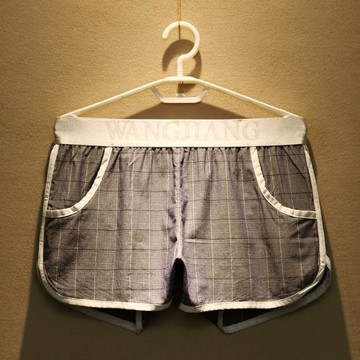 3條全棉寬松男士內褲潮男格子平角褲衩U囊袋透氣四角短褲頭阿羅褲