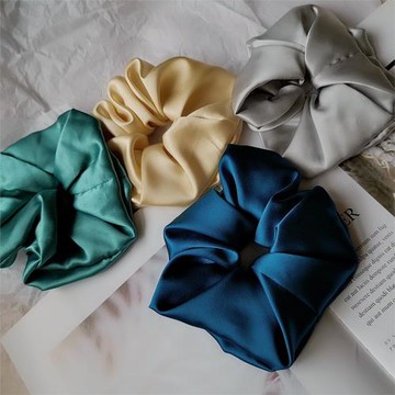 手工縫制 30姆米重磅真絲發圈法式復古頭繩ins大腸圈不傷發頭花