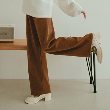 OB嚴選 立體緹花織紋鬆緊腰直筒寬褲 《BA7405》日系/大尺碼/現貨/女裝