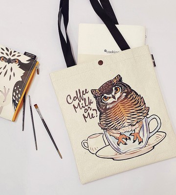 Sunny Bag x BIRD ERA鳥時代 文青包-貓頭鷹咖啡