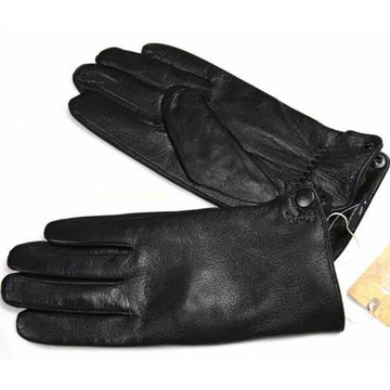 山羊皮鹿皮紋真皮手套男冬季加絨加厚防風保暖戶外電動車騎行駕駛