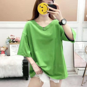 【特大尺碼M-5XL 40-150kg】 300斤加肥加大尺碼寬鬆顯瘦短袖T恤女裝250斤胖mm慵懶百搭上衣夏2vk1