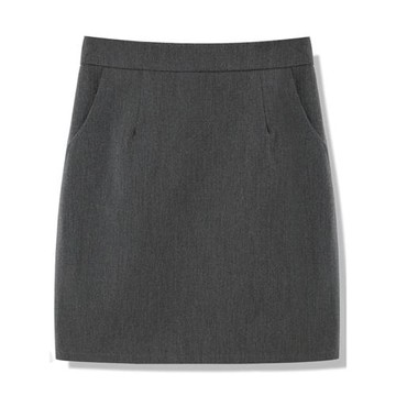 職業包臀裙女口袋開叉直筒西裝短裙正裝半身裙灰色工作裙夏季薄款
