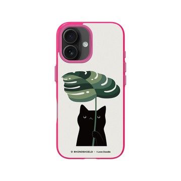 iPhone 16 Clear 粉漾桃 - ilovedoodle (Lim Heng Swee) - Cat and Plant - Umbrella