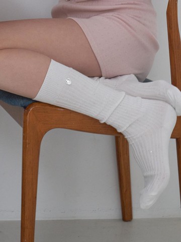 Shimmer Rib Knee Socks_3 Colors