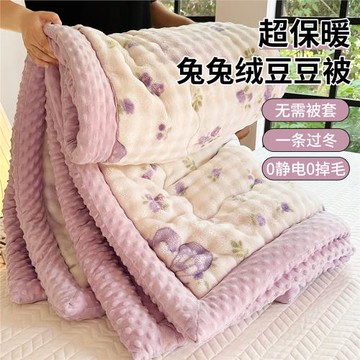 冬季加絨被子冬被加厚保暖雙人棉被芯宿舍蓋毯單人褥子牛奶絨毯子