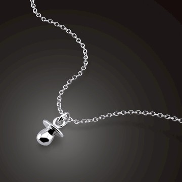 日韓系ins小眾設計項鏈女款玫瑰金奶嘴吊墜簡約個性925純銀鎖骨鏈