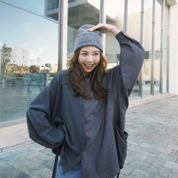 暖冬簡約系針織毛帽-灰白