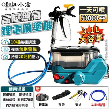 【Ogula小倉】噴塗機 噴漆機 無刷電動噴塗機 背包式無氣噴塗機 十檔調速 高壓噴塗機 柱塞噴漆機 油漆塗料工具