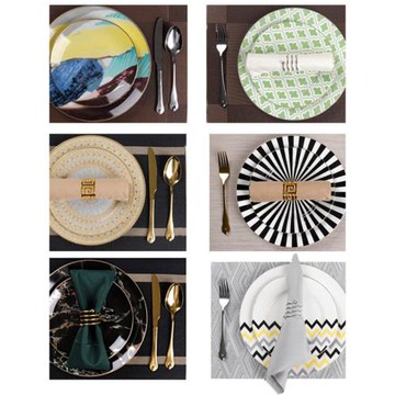 現代簡約西餐具套裝家居軟裝飾品餐具盤子擺件輕奢餐桌樣板房擺盤