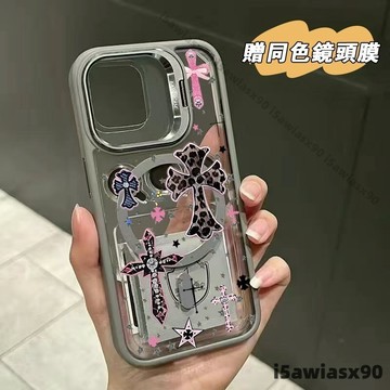 字母十字架 金屬磁吸支架 無綫充電 適用iphone 18蘋果17 16 15 14 13 12 11手機殼 防摔