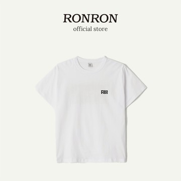 [RONRON] Back Logo 基本款 T 恤 / WHITE BLACK_韓國官方直送