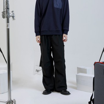 大口袋飄帶工裝褲