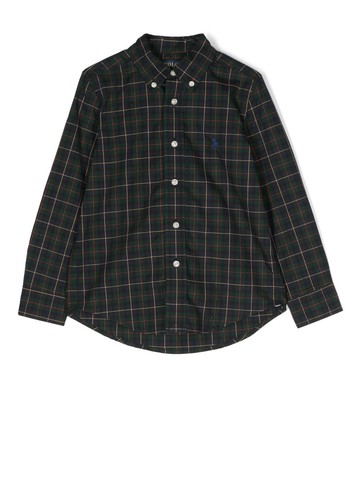 Ralph Lauren Kids - plaid-check cotton shirt - kids - Cotton - 2T - Green