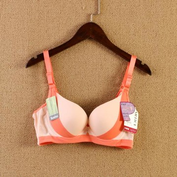 有鋼圈臺灣產帕爾堤絲調整型文胸罩光面聚攏收副乳雙色內衣1972