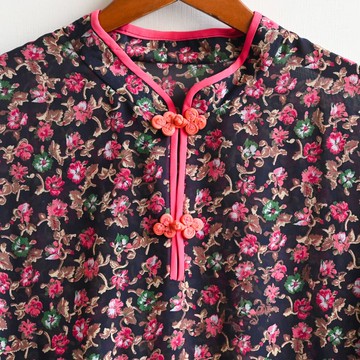 【蛋植物古著】夏蕾中式風格盤扣古著洋裝