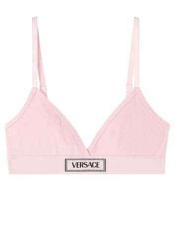 Bralette a coste con logo 90s vintage-1