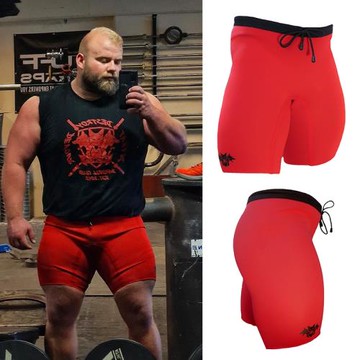 地獄犬力量舉訓練緊身褲男大力士專業氯丁橡膠支撐防拉傷壓縮短褲