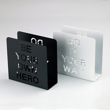 OPUS 東齊金工 一句話二戰名言信件架/收納架/餐巾架 LE-KE18(B&W)  黑色/白色
