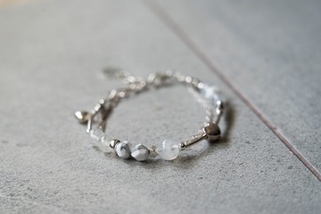 靜心 - 月光石 白紋石 925純銀 雙鍊手鍊