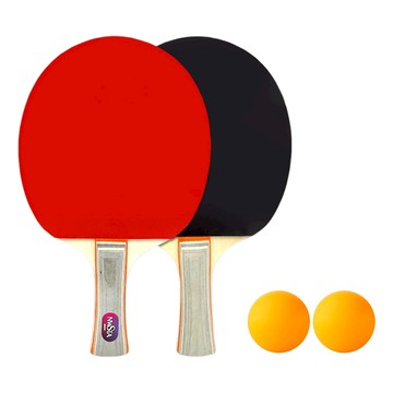 NWSTA 新起點 2拍2球桌球套組 真木海棉橡膠材質 長柄橫拍  NS453  25.5 x 15 x 2.2cm  1組