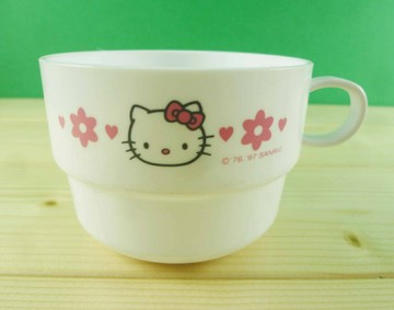 【震撼精品百貨】Hello Kitty 凱蒂貓 杯子 白花 震撼日式精品百貨