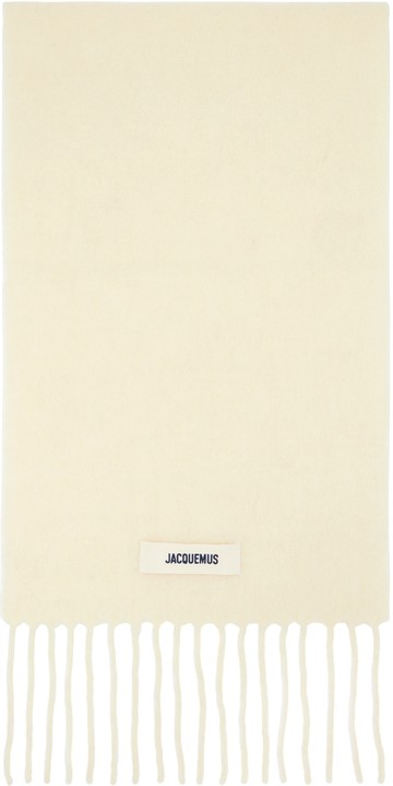 JACQUEMUS 灰白色 L'écharpe Carro 围巾