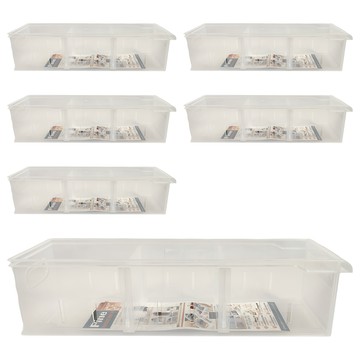 KEYWAY 聯府 Fine隔板整理盒 附輪  透明色  6個